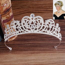 Princess Diana Crown New European Bride Wedding Accessories Grade AAA Zircon Crystal Rhinestones Bridal Crown Tiara Headdress H0827