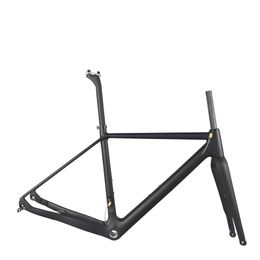 Gravel Bike Frames GR029 Carbon Mechanical and Di2 Compatible Flat Disc Cyclocross Bike Frame With Seatpost Max Tyre 700X42c