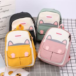 Kawaii Girl Small Backpacks School Bag Summer Preppy Style Teens Student Cat Mini Bag Children Nylon Softback