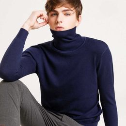 2019 winter new cashmere sweater men's thick turtleneck young large size Y0907