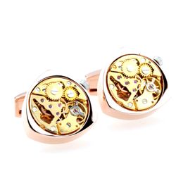 Tourbillon Movement 1 Pair Set For Mens Wedding Groom Watch Mechanism Gear Shirt Cuff Man Suit Sleeve Cufflinks Links