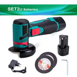 12V Mini Angle Grinder Machine Power Tool 19500 RPM Grinding Cutting Metal Wood Brushless Cordless Cutter With Lithium Battery