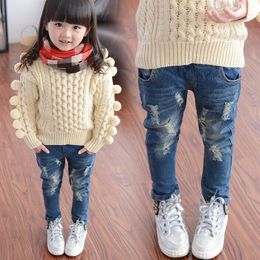 Jeans Children Ripped Skinny Pants For Toddler Girls 3 4 6 8 Years Kids Baby Boy Casual Denim Trousers Autumn And Spring Clothes