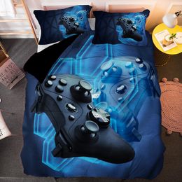 Gamer Euro Size Bedding Set Queen King Single Game Duvet Covers Pillowcase 2/3pcs Bed Cover Sets For Boys Girls 210309