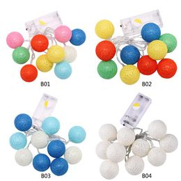 Strings LED Garland Cotton Balls String Lights Battery DIA 1.2CM 10 Ball Light Chain Guirlande Fairy Decoration