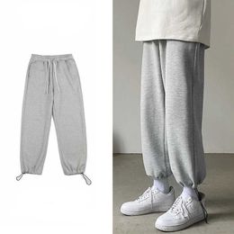 2021 Men's Casual Sweatpants Summer Casual Solid Colour Trousers Men's Loose Harem Pants Hip-hop Trousers korean streetwear Y0811