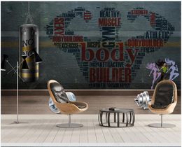 Custom photo wallpaper for walls 3d murals wallpapers European style fitness club gym sports exercise tooling background wall papers decor
