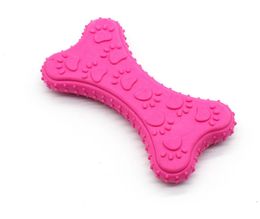teething dogs UK - Puppies Bone Shape Rubber Dog Toy Puppy Chew Toys Teething Chew Toys and Bacon Puppy Treat For Dogs