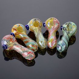 Heady Glass Spoon Pipes Mini Small Bowl Hand Pipe Unique Pot Smoking Accessories Colourful Pyrex Glass Oil Burner Pipe