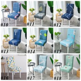 Spandex Banquet Printed Stretch Chair Sets Simple Conjoined Covers Home Dining ChairCover Wedding Party ChairCovers 34 styles WLL165