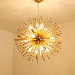 sputnik kitchen light UK - Chandeliers Golden Dandelion Creative Sputnik Suspension Lamp For Living Room Decor Bedroom Restaurant Cafe Kitchen Led Lighting