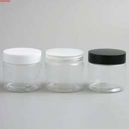 30pcs Empty Clear Plastic Round Cream Lotion Jar bottle with black white Lids screw cap 60g 60ml 2oz Cosmetic Sample Containershigh qualtity