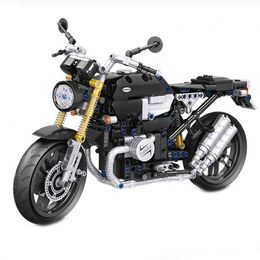 Winner 7052 MOC 621PCS static retro motorcycle model assembled building block Bricks DIY Toys For Children Birthday Gift Q0624