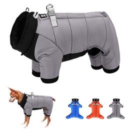 Winter Pet Dog Clothes Thick Warm Puppy Coat With Harness Reflective Jacket Chihuahua French Bulldog Small s 220104