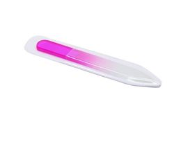 2021 NEW 50X 3.5 /9CM Glass Nail Files with plastic sleeve Durable Crystal File Nail Buffer Nail Care Colourful