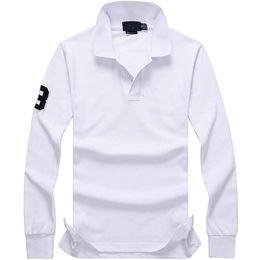 2022SSAmerican Shirt Long Sleeve Men's Big Horse Logo Embroidery Pearl Cotton Loose Large Casual Men's T-Shirt S-XXL