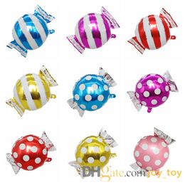 Mix 50pcs lot 18 inch Sweet Candy Balloons Round Lollipop Balloon aluminum foil Birthday Party Balloons for kids decoration