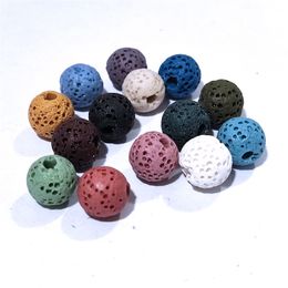 Assorted 8mm Seven Chakras Colourful Lava stone Loose Beads Charms Beaded DIY Bracelet Necklace Jewellery Making Accessories