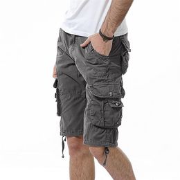 Fahison Military Cargo Shorts Mens Camouflage Tactical Shorts Men Cotton Work Casual Male Short Pants Plus Size 210720