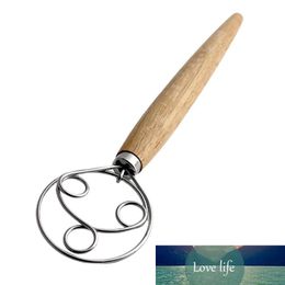 Stainless Steel Egg Beater 13 Inch DIY Bread Dough Tools Baking Accessories Danish Whisk Stick Kitchen Gadgets Oak Wood Handle