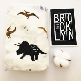 Dino Muslin blanket bamboo cotton Newborn Bath Towel swaddle blankets MultiFunctions baby Wrap 210309