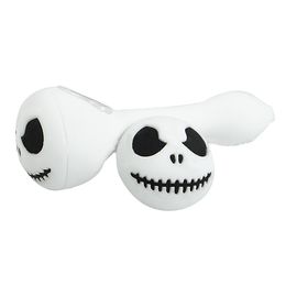 Silicone Hand Pipe Halloween Skull Design Cool Smoking Pipes Glass Oil Burner Tobacco Tool Accessories Spoon Dab Rig