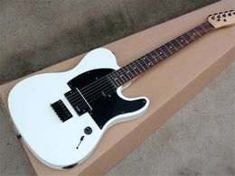 Factory Direct Sale White Electric Guitar with Black Pickguard,EMG Pickups,Rosewood Fretboard,offering customized services