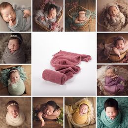 Stretch Baby Photography Props Blanket Wraps Organic Cotton Wrap Soft Infant Newborn Photo Wraps Cloth Accessories 40*180cm 210317