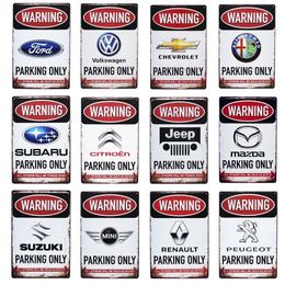 parking warning signs Australia - Retro Warning Parking Only Metal Painting Signs Vintage Garaged Car Brand Plate Fashion Garage Wall Sticker Decor Plaque Size 30X20cm