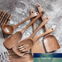 Natural Black Walnut Wood Cooking Tool Spoon Scoop Ladle Turner Rice Colander Spatula Strainer Soup Ladle Nonstick Kitchenware Factory price expert design Quality