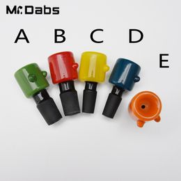 Colourful Glass Bowl Herb Holder Smoking Accessories with 14mm 19mm male joint for Water Bong Pipe Dab Rig