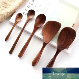 1Pc Black Walnut Coffee Spoons Rice Shovel Condiment Scoop Wooden Soup Desserts Spoon Honey Tea Kitchen