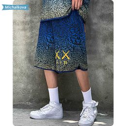 Jogger shorts Gradients burst lines loose and comfortable High streetwear Hip hop women/Men's clothes Harajuku michalkova X0628