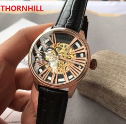 montre de luxe Mens Automatic Machinery Watches 46MM genuine cow leather skeleton dial designer Luxury President Day Date Watch Reloj Hombre Relogio Masculino