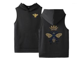 Men's Tank Tops Drill Oversized Hoodies Vest With Hatbrand Hooded Pullover Designer Clothes