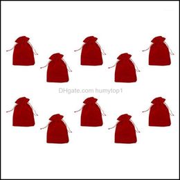 cloth pouches for jewelry Australia - Wrap Event Festive Supplies Home & Garden10Pcs Red Veet Pouch Cloth Jewelry Dstring Packing Gift Bags Wedding Party Decoration1 Drop Deliver