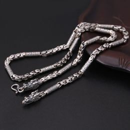 Chains Domineering Faucet Silver Necklace Men's Retro Style Fashion 6mm Thick Trend Jewellery AccessoriesChains