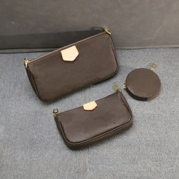 Real leather Fashion handbags Shoulder Bags Multi pochette accessoires purses Women Favourite Mini 3pcs accessories crossbody bag 3pic/set