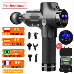 Massage Gun Fascia Gun Deep Muscle Relax Massage Electric Massager Fitness Equipment Noise Reduction Design For Male Female Back Y1223