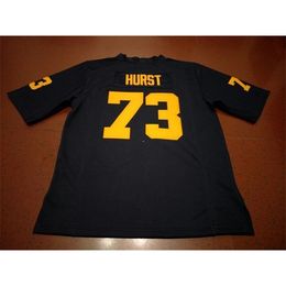 001 WHITE NAVY #73 Maurice Hurst Michigan Wolverines Alumni College Jersey S-4XL or custom any name or number College jersey