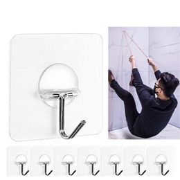 Hooks & Rails Strong Transparent Suction Cup Sucker Wall Hanger For Kitchen Bathroom 8pc