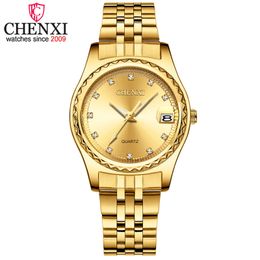 Chenxi Luxury New Women Calendar Watch Fashion Waterproof Analogue Quartz Wrist Watch Dress Ladies Watches Gift for Girls Wife Q0524