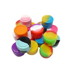 Wholesale non-stick 5ml Round Shape Silicone Jars for Smoking Wax Container Food Grade Jars Dab Tool Storage Jar Oil Holder