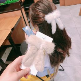 Winter Plush Hairpins Candy Colour Faux Fur Hair Clip Barrettes Spring Clip Headband Luxulry Jewellery Hair Accessories for Women
