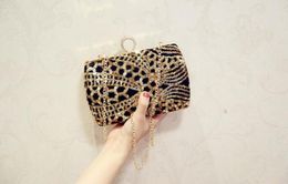 2022 Women Lady Gold Sequins Crystal Bridal Handbag Clutch Party Wedding Purse Evening Bag 03