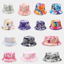 New 14 style fisherman hat tie-dye double-sided basin hat men and women summer outdoor sun hat DB566