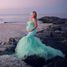 Maternity Dresses Strapless Pography Lace Gown Pregnancy Dress For Po Shoot Maxi Clothes Pregnant Women
