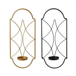 Candle Holders 4XFA Nordic Style Metal Iron Candlestick Wall Mounted Sconce Holder Home Decor