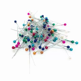 round pearl head pins Canada - 800Pcs Box 36cm Colorful Round Pearl Head Needles Stitch Straight Push Sewing Pins For Dressmaking DIY Sewing Tools Positioning