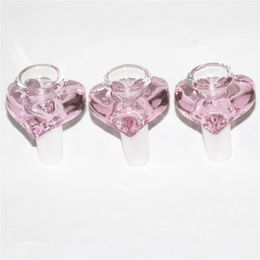 Heart Shape Glass Slide Bowl Pieces Smoking Accessories 14mm male Glass Bowls For Bongs Water Pipes Dab Rigs